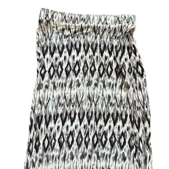 DALIA White Printed Stretch High Waisted Long Flowy Maxi Skirt S - Picture 5 of 8